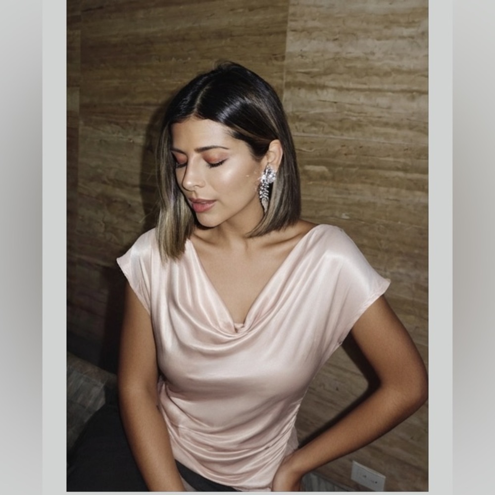 Draped Blush Top